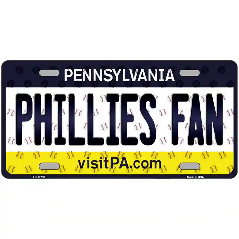 Phillies Fan Pennsylvania Novelty Metal License Plate 24" x 12" (LLP)