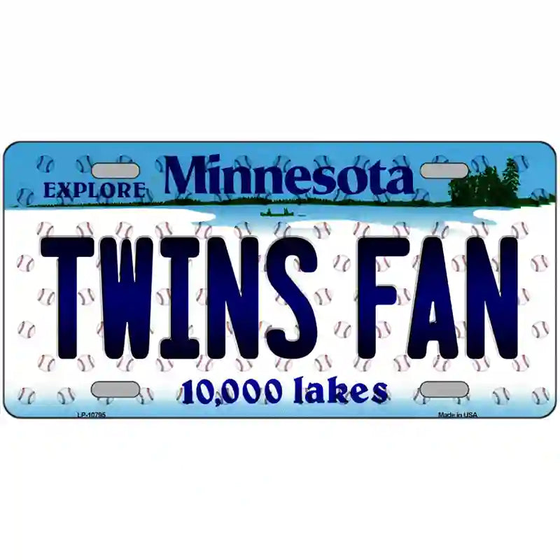 Twins Fan Minnesota Novelty Metal License Plate 24" x 12" (LLP)