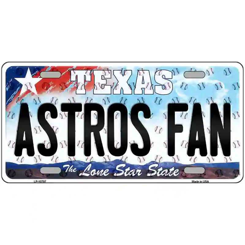 Astros Fan Texas Novelty Metal License Plate 24" x 12" (LLP)