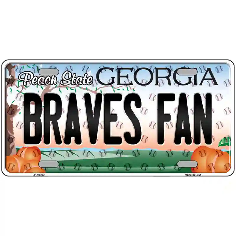 Braves Fan Georgia Novelty Metal License Plate 24" x 12" (LLP)