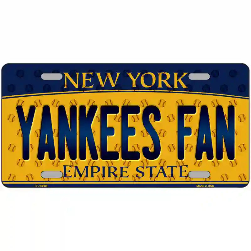 Yankees Fan New York Novelty Metal License Plate 24" x 12" (LLP)