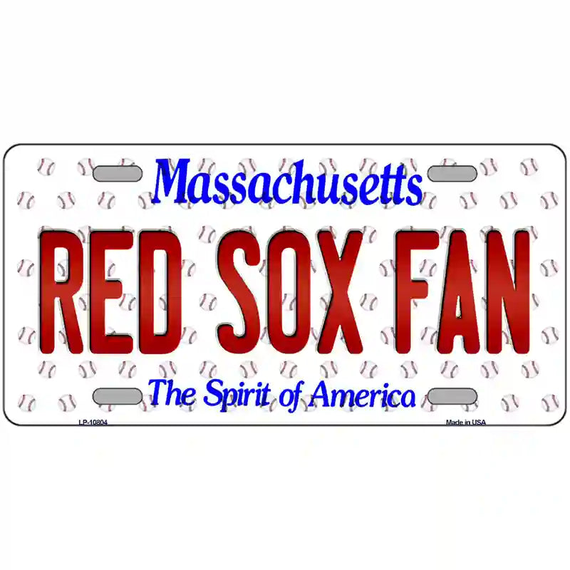 Red Sox Fan Massachusetts Novelty Metal License Plate 24" x 12" (LLP)