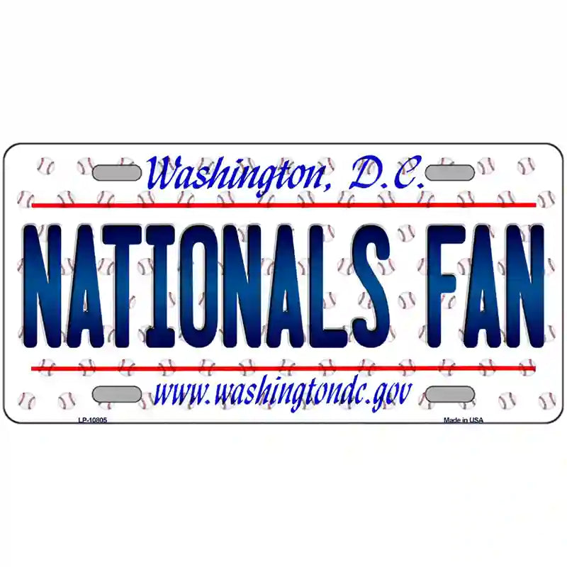 Nationals Fan Washington DC Novelty Metal License Plate 24" x 12" (LLP)