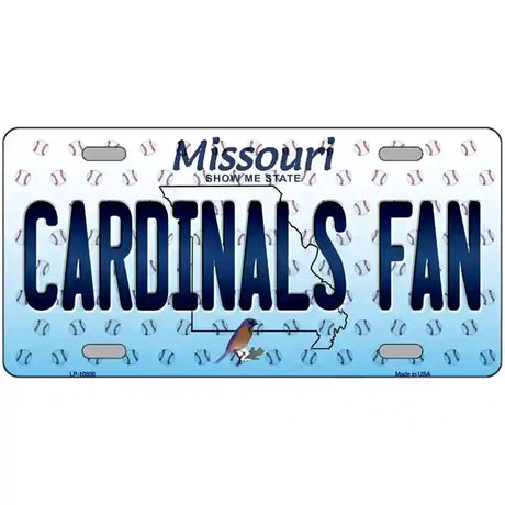 Cardinals Fan Missouri Novelty Metal License Plate 24" x 12" (LLP)