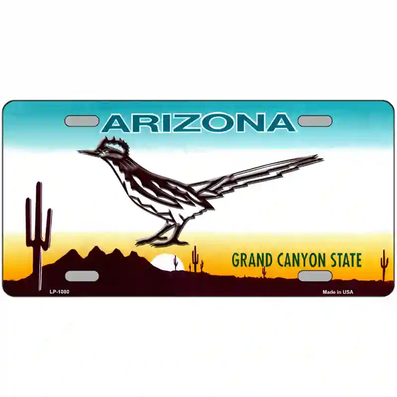 Roadrunner Arizona Novelty Metal License Plate 24" x 12" (LLP)