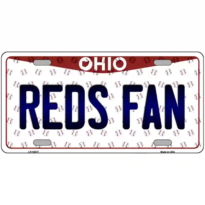 Reds Fan Ohio Novelty Metal License Plate 24" x 12" (LLP)