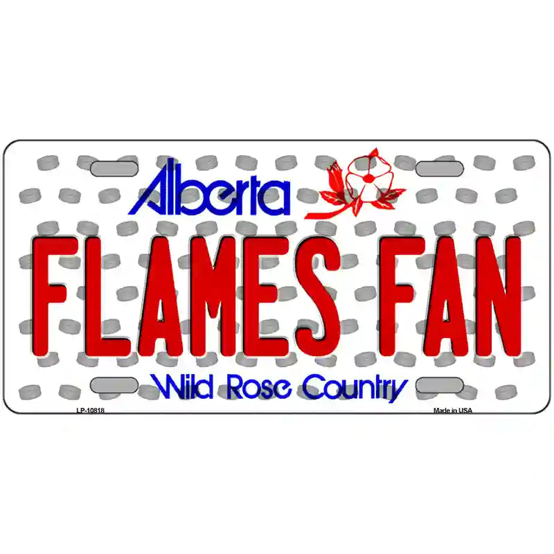 Flames Fan Alberta Novelty Metal License Plate 24" x 12" (LLP)