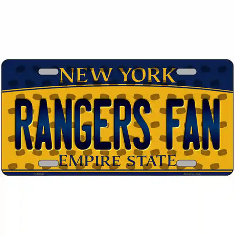 Rangers Fan New York Novelty Metal License Plate 24" x 12" (LLP)