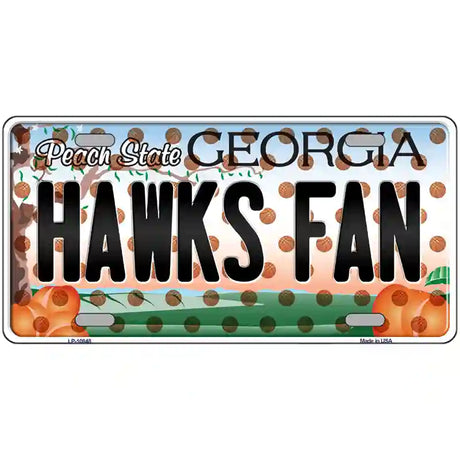 Hawks Fan Georgia Novelty Metal License Plate 24" x 12" (LLP)