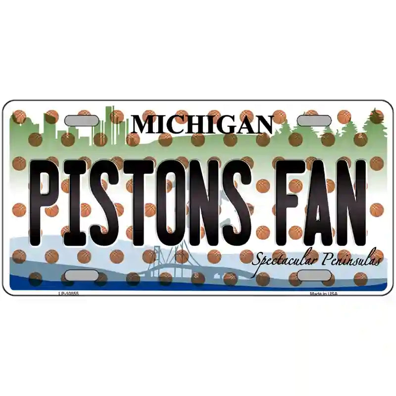 Pistons Fan Michigan Novelty Metal License Plate 24" x 12" (LLP)