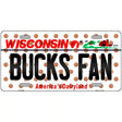 Bucks Fan Wisconsin Novelty Metal License Plate 24" x 12" (LLP)