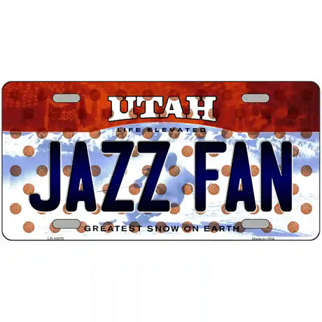 Jazz Fan Utah Novelty Metal License Plate 24" x 12" (LLP)