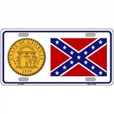 Confederate Flag Georgia Seal Novelty Metal License Plate 24" x 12" (LLP)