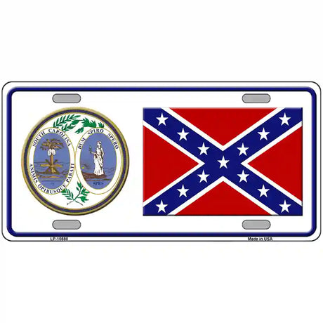 Confederate Flag South Carolina Seal Novelty Metal License Plate 24" x 12" (LLP)