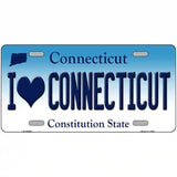 I Love Connecticut Metal Novelty License Plate 24" x 12" (LLP)