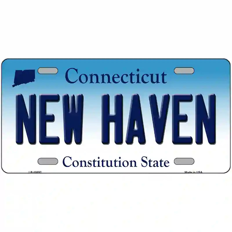 New Haven Connecticut Metal Novelty License Plate 24" x 12" (LLP)