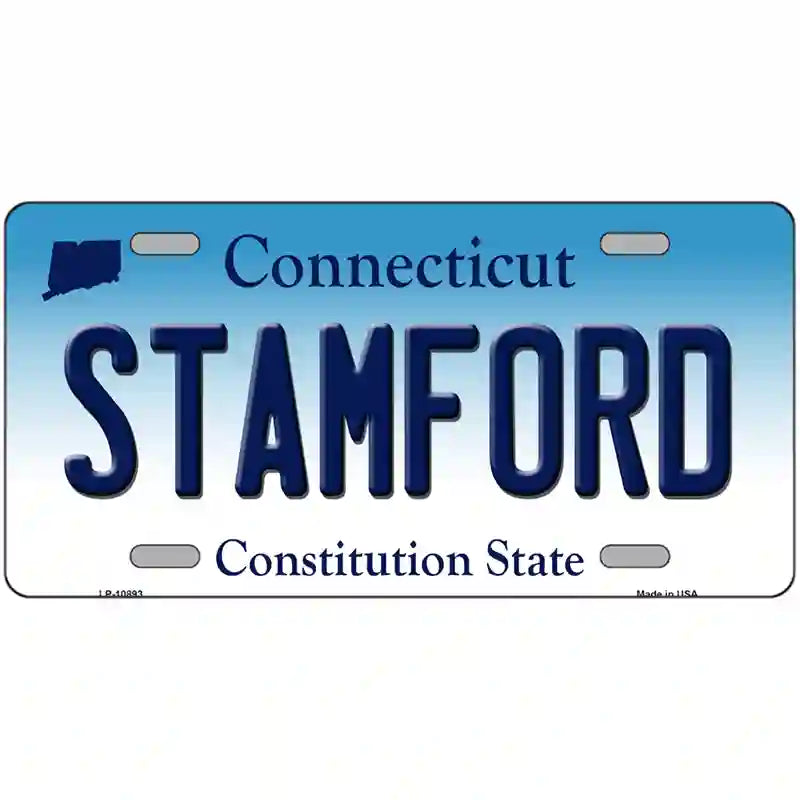 Stamford Connecticut Metal Novelty License Plate 24" x 12" (LLP)