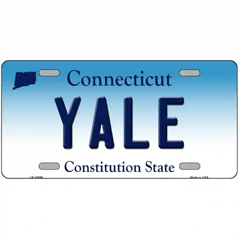 Yale Connecticut Metal Novelty License Plate 24" x 12" (LLP)