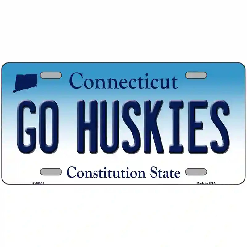 Go Huskies Connecticut Metal Novelty License Plate 24" x 12" (LLP)