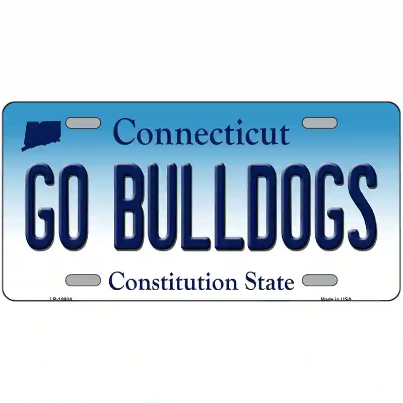 Go Bulldogs Connecticut Metal Novelty License Plate 24" x 12" (LLP)