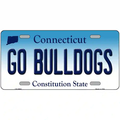 Go Bulldogs Connecticut Metal Novelty License Plate 24" x 12" (LLP)