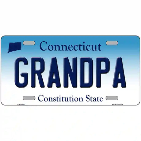 Grandpa Connecticut Metal Novelty License Plate 24" x 12" (LLP)