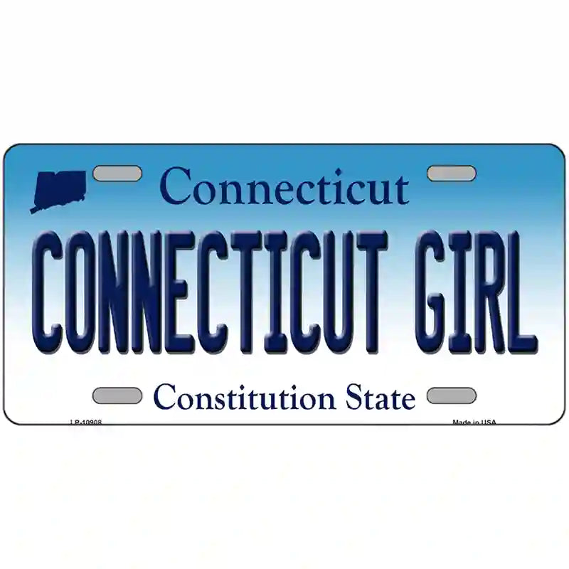 Connecticut Girl Connecticut Metal Novelty License Plate 24" x 12" (LLP)