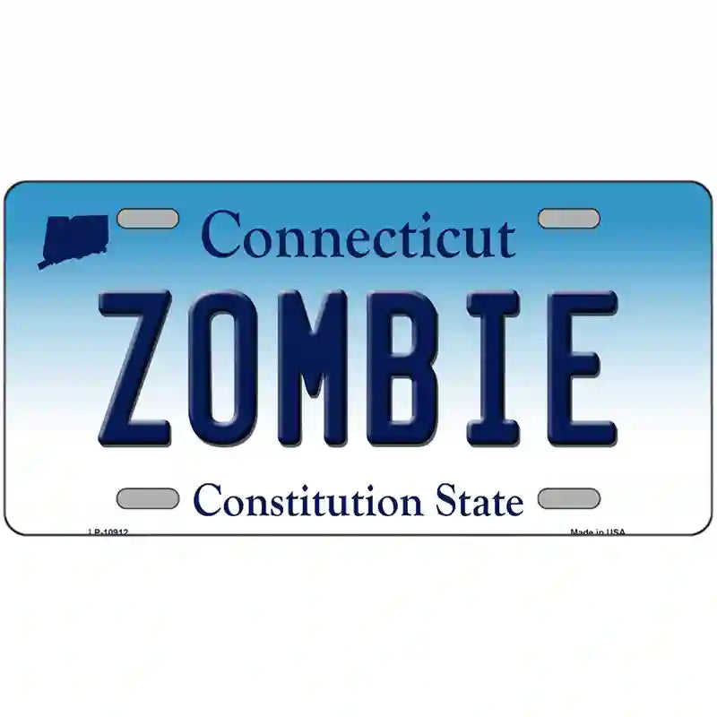 Zombie Connecticut Metal Novelty License Plate 24" x 12" (LLP)