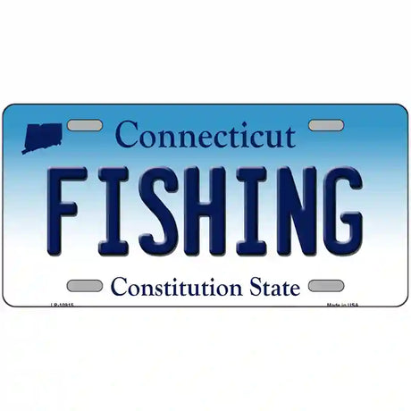 Fishing Connecticut Metal Novelty License Plate 24" x 12" (LLP)