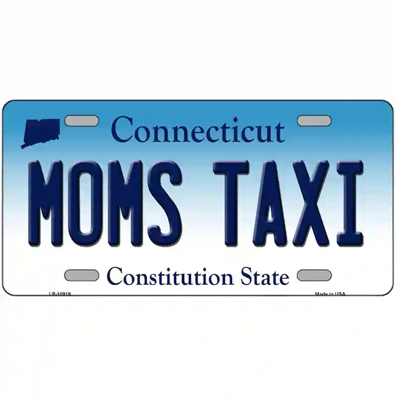 Moms Taxi Connecticut Metal Novelty License Plate 24" x 12" (LLP)