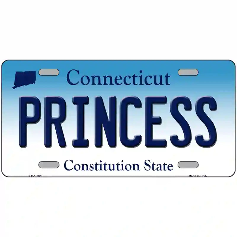 Princess Connecticut Metal Novelty License Plate 24" x 12" (LLP)