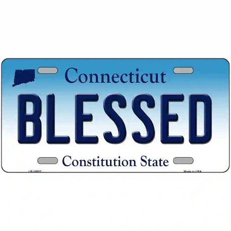 Blessed Connecticut Metal Novelty License Plate 24" x 12" (LLP)