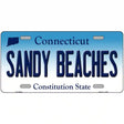 Sandy Beaches Connecticut Metal Novelty License Plate 24" x 12" (LLP)