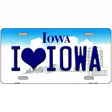 I Love Iowa Metal Novelty License Plate 24" x 12" (LLP)