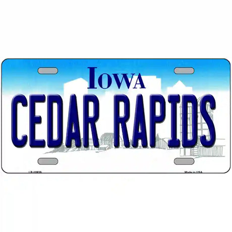 Cedar Rapids Iowa Metal Novelty License Plate 24" x 12" (LLP)