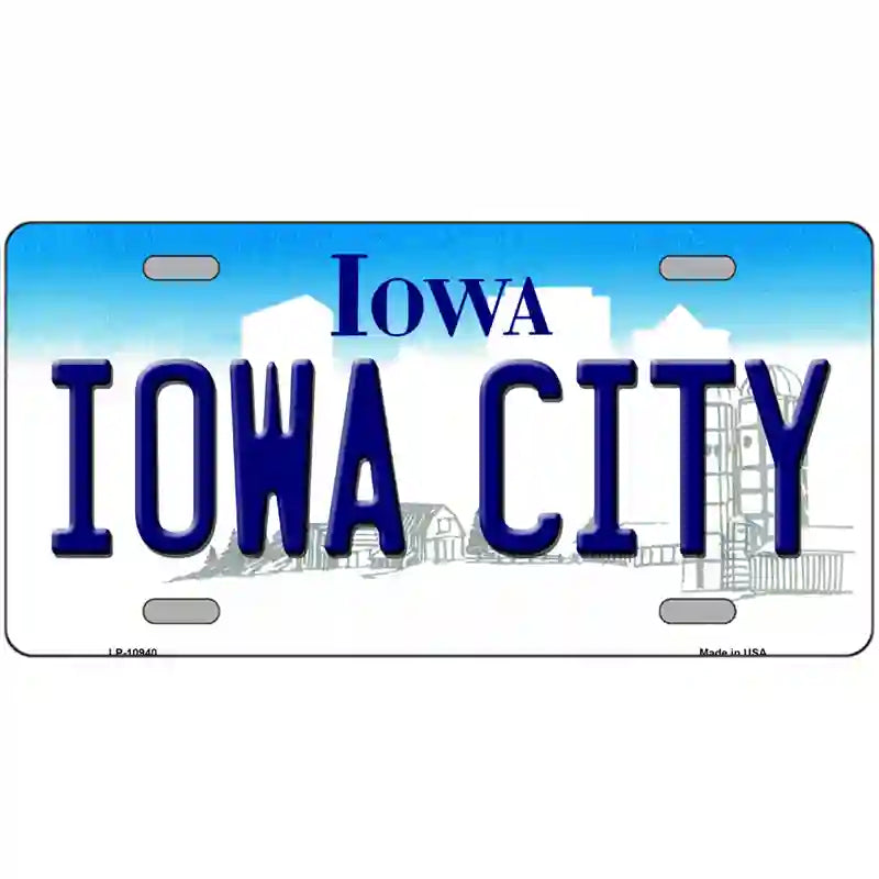 Iowa City Iowa Metal Novelty License Plate 24" x 12" (LLP)