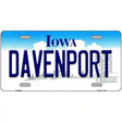 Davenport Iowa Metal Novelty License Plate 24" x 12" (LLP)