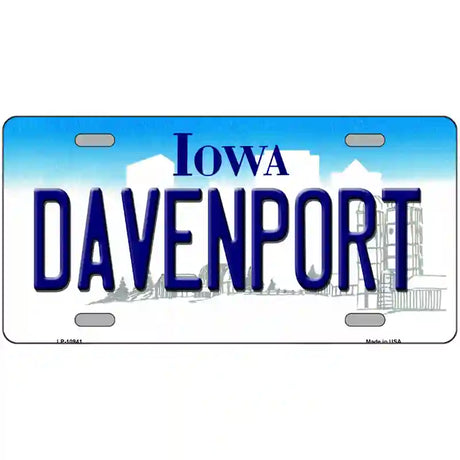 Davenport Iowa Metal Novelty License Plate 24" x 12" (LLP)