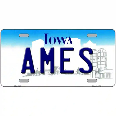 Ames Iowa Metal Novelty License Plate 24" x 12" (LLP)