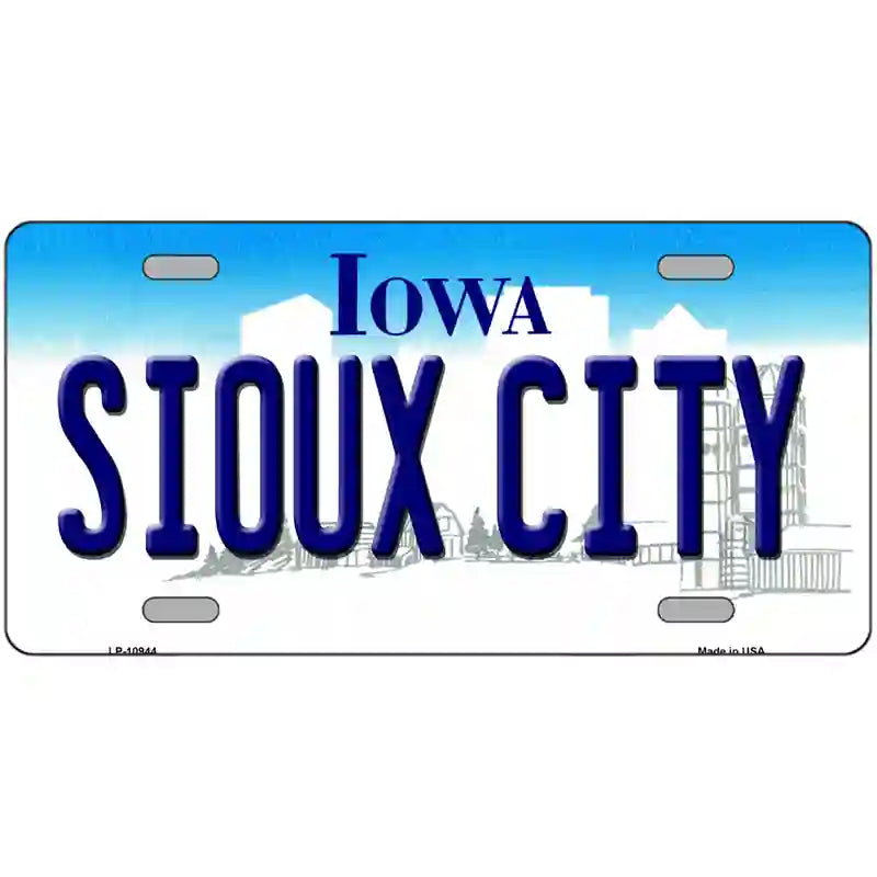 Sioux City Iowa Metal Novelty License Plate 24" x 12" (LLP)