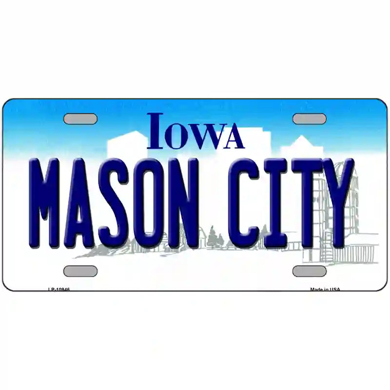 Mason City Iowa Metal Novelty License Plate 24" x 12" (LLP)