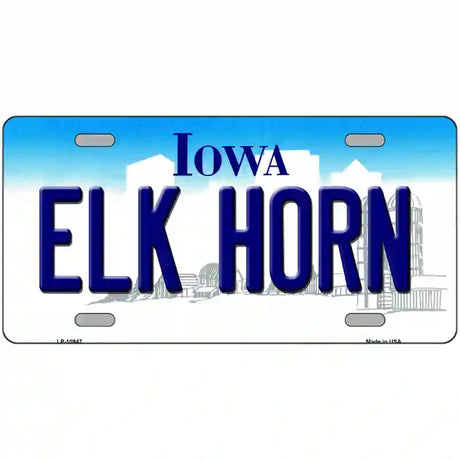 Elk Horn Iowa Metal Novelty License Plate 24" x 12" (LLP)