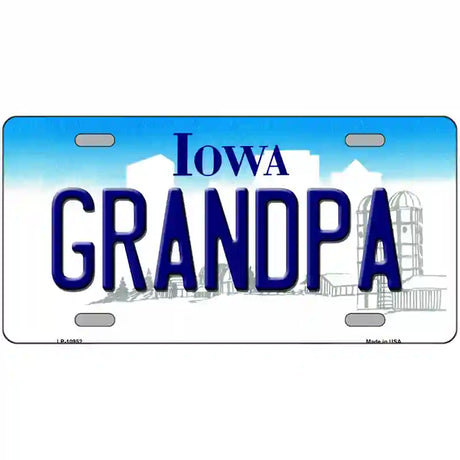 Grandpa Iowa Metal Novelty License Plate 24" x 12" (LLP)