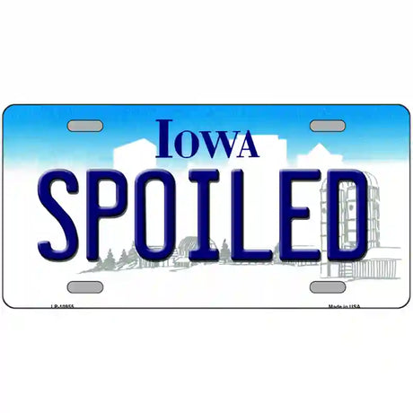 Spoiled Iowa Metal Novelty License Plate 24" x 12" (LLP)