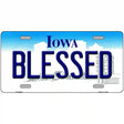 Blessed Iowa Metal Novelty License Plate 24" x 12" (LLP)