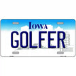 Golfer Iowa Metal Novelty License Plate 24" x 12" (LLP)