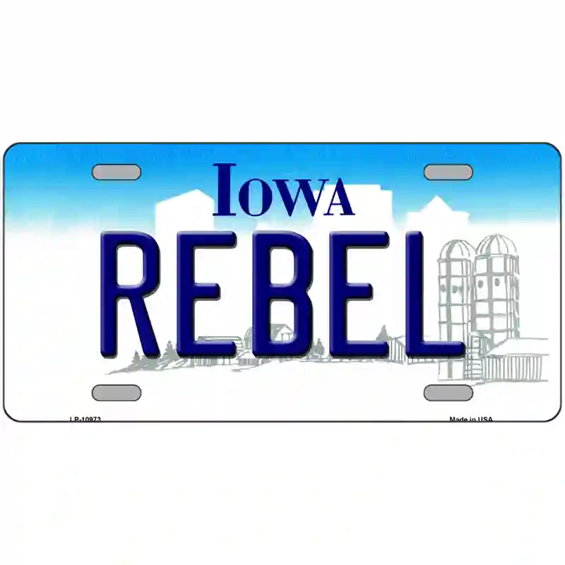 Rebel Iowa Metal Novelty License Plate 24" x 12" (LLP)