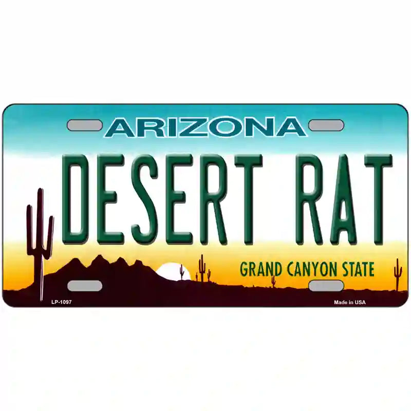 Desert Rat Arizona Novelty Metal License Plate 24" x 12" (LLP)