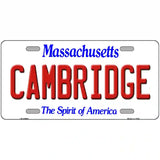 Cambridge Massachusetts Metal Novelty License Plate 24" x 12" (LLP)