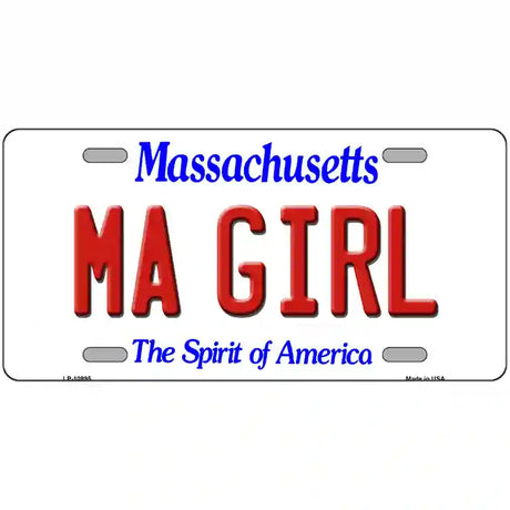 MA Girl Massachusetts Metal Novelty License Plate 24" x 12" (LLP)